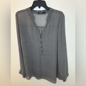 Black and White Geometric Blouse